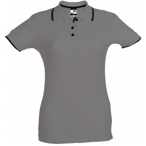 POLO SRA PIQUÉ M/M ROME WOMEN CINZENTO/PRETO 